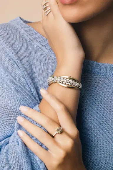 YEPREM Diamond Taper Cut Statement Bracelet | Thumbnail 2 YEPREM Diamond Taper Cut Statement Bracelet | Thumbnail 2