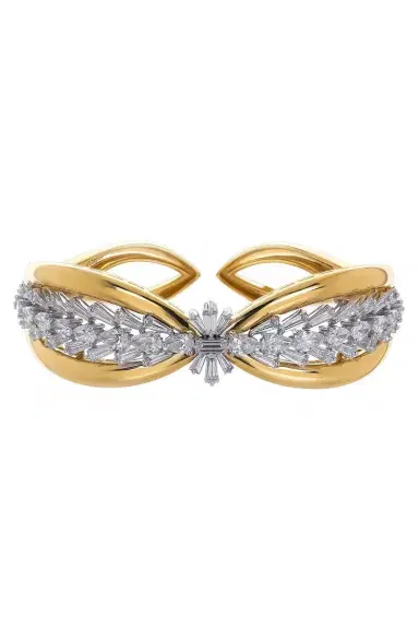YEPREM Diamond Taper Cut Statement Bracelet | Thumbnail 1 YEPREM Diamond Taper Cut Statement Bracelet | Thumbnail 1