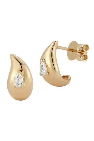 DANA REBECCA DESIGNS Diamond Taylor Elaine Teardop Huggie Earrings | Thumbnail 1