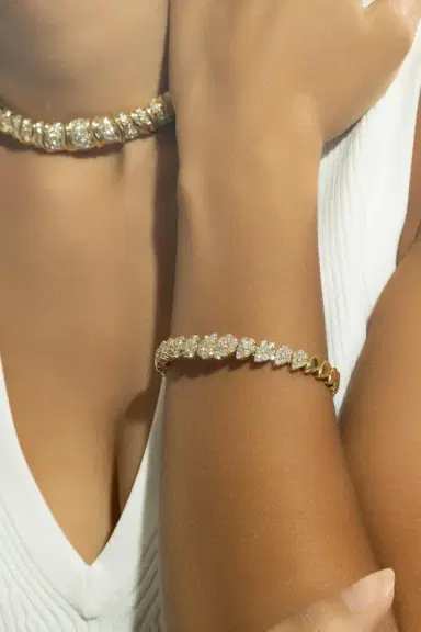 ANDREOLI Diamond Tear Drop Bracelet | Thumbnail 2