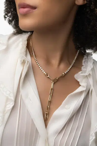 Uniform Object Diamond Tennis Necklace | Thumbnail 4