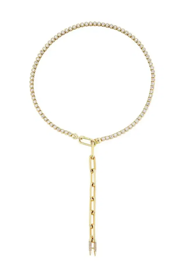 Uniform Object Diamond Tennis Necklace