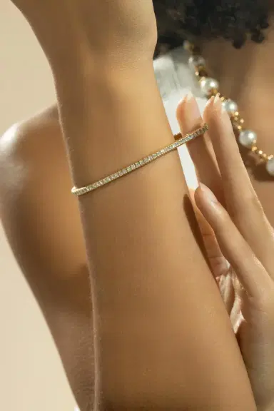 ANDREOLI Diamond Tennis Stretch Bracelet | Thumbnail 2
