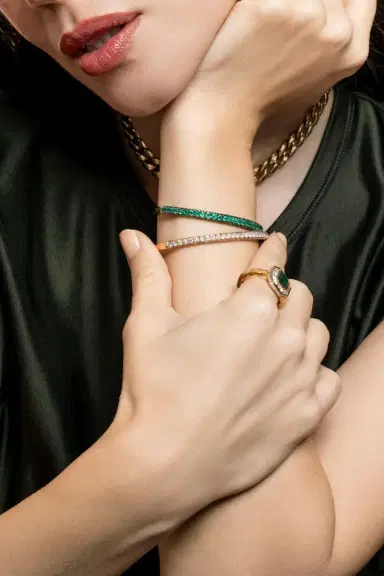 SHAY JEWELRY Diamond Three Sided Bangle Bracelet | Thumbnail 2