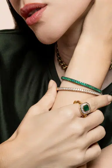 SHAY JEWELRY Diamond Three Sided Bangle Bracelet | Thumbnail 4