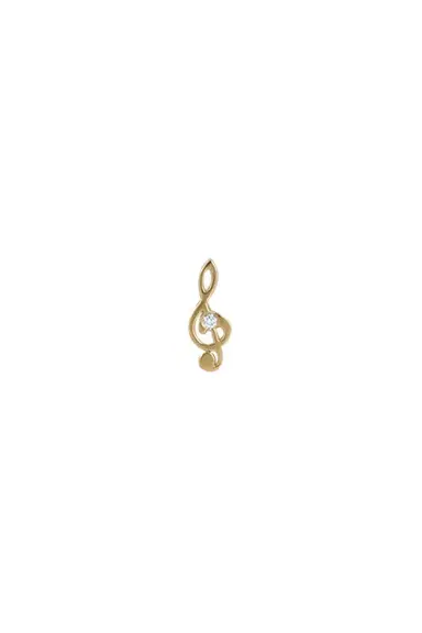 BVLA Diamond Treble Clef Ear Pin | Thumbnail 1