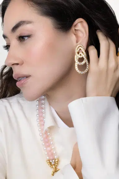 DAVID WEBB Diamond Triple Deck Earrings | Thumbnail 4