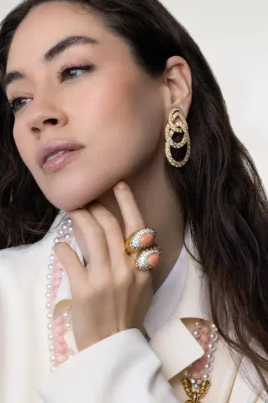 DAVID WEBB Diamond Triple Deck Earrings | Thumbnail 6