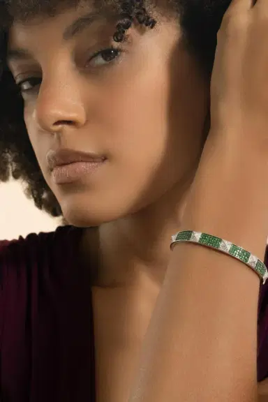 STEFERE Diamond Tsavorite Spike Bangle Bracelet | Thumbnail 3 STEFERE Diamond Tsavorite Spike Bangle Bracelet | Thumbnail 3