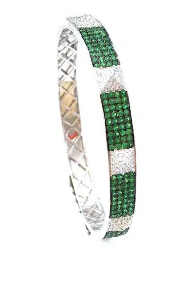 STEFERE Diamond Tsavorite Spike Bangle Bracelet | Thumbnail 1 STEFERE Diamond Tsavorite Spike Bangle Bracelet | Thumbnail 1