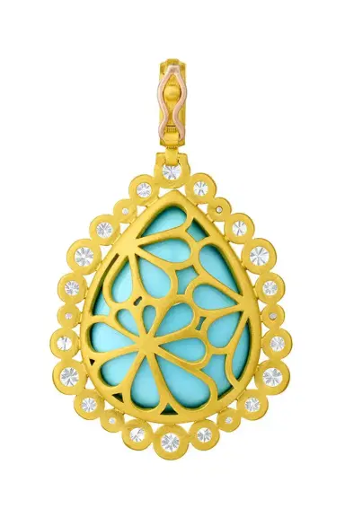 LEIGH MAXWELL Diamond Turquoise Mermaid Pear Pendant | Thumbnail 5 LEIGH MAXWELL Diamond Turquoise Mermaid Pear Pendant | Thumbnail 5