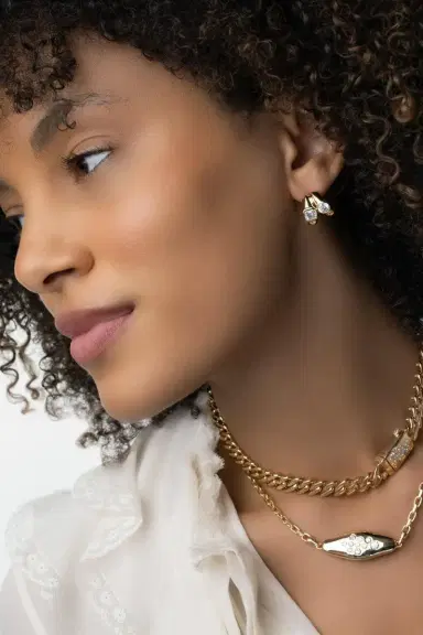 Uniform Object Diamond Twin Tusk Earrings | Thumbnail 5