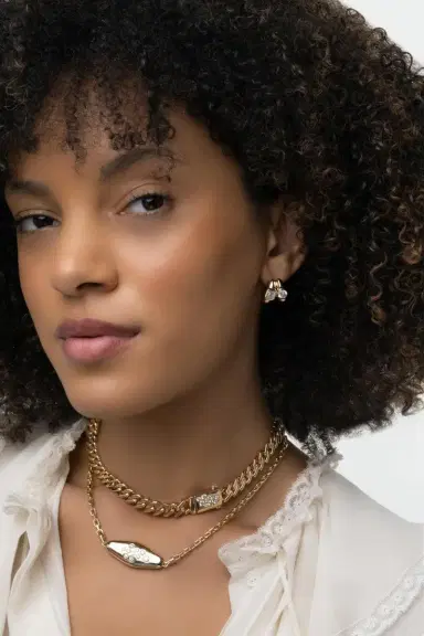 Uniform Object Diamond Twin Tusk Earrings | Thumbnail 6