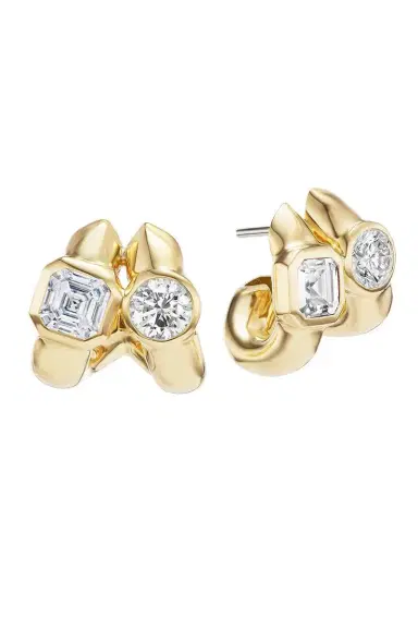 Uniform Object Diamond Twin Tusk Earrings | Thumbnail 7