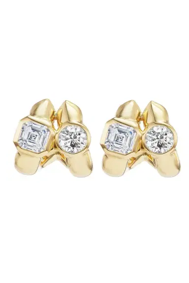 Uniform Object Diamond Twin Tusk Earrings | Thumbnail 1