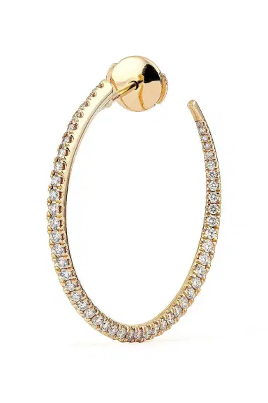 Engelbert 1920 Diamond Twisted Creoles Earrings - 35Mm | Thumbnail 5