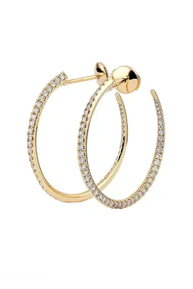 Engelbert 1920 Diamond Twisted Creoles Earrings - 35Mm | Thumbnail 1