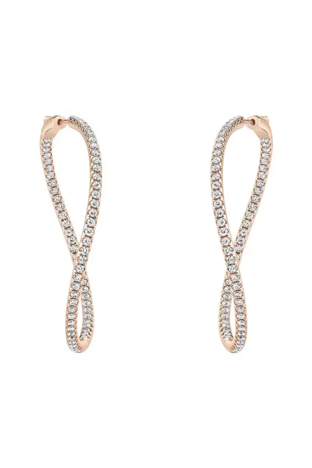 Anita Ko Diamond Twisted Hoop Earrings