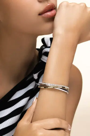 ROBERTO DEMEGLIO Diamond Two Alternating Extensible Stretch Bracelet | Thumbnail 3 ROBERTO DEMEGLIO Diamond Two Alternating Extensible Stretch Bracelet | Thumbnail 3