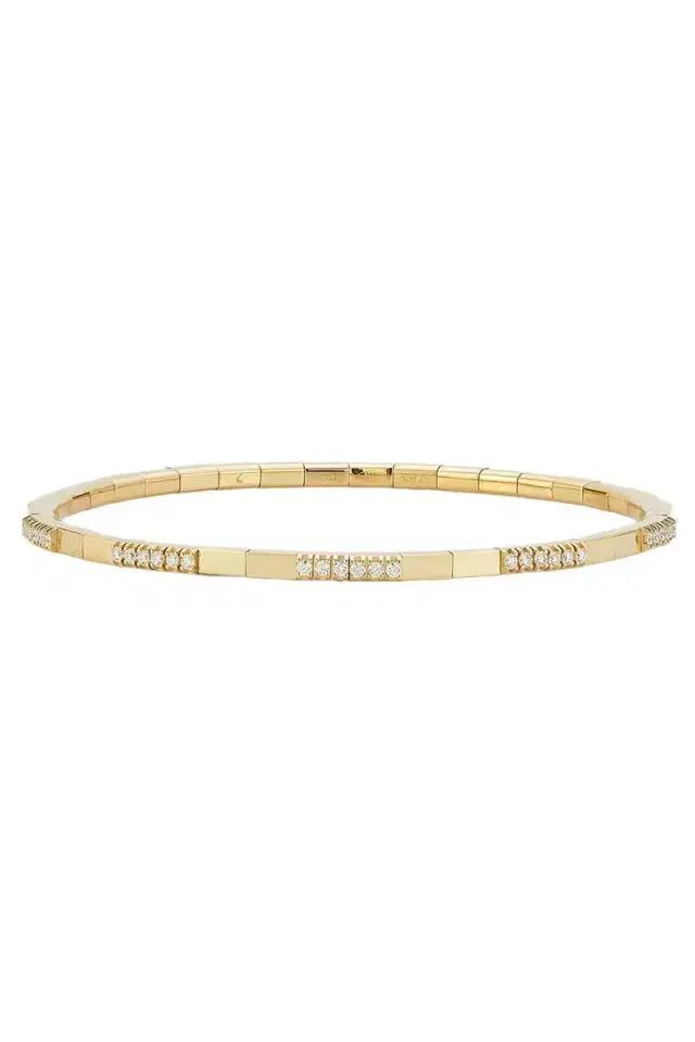 Diamond Two Alternating Extensible Stretch Bracelet