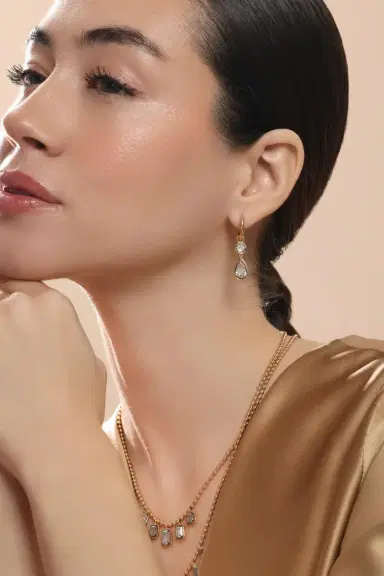 SUTRA Diamond Two Drop Earrings | Thumbnail 4