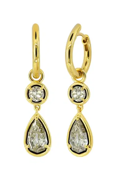 SUTRA Diamond Two Drop Earrings | Thumbnail 1