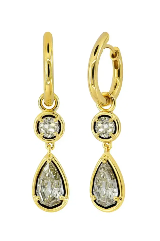 SUTRA Diamond Two Drop Earrings