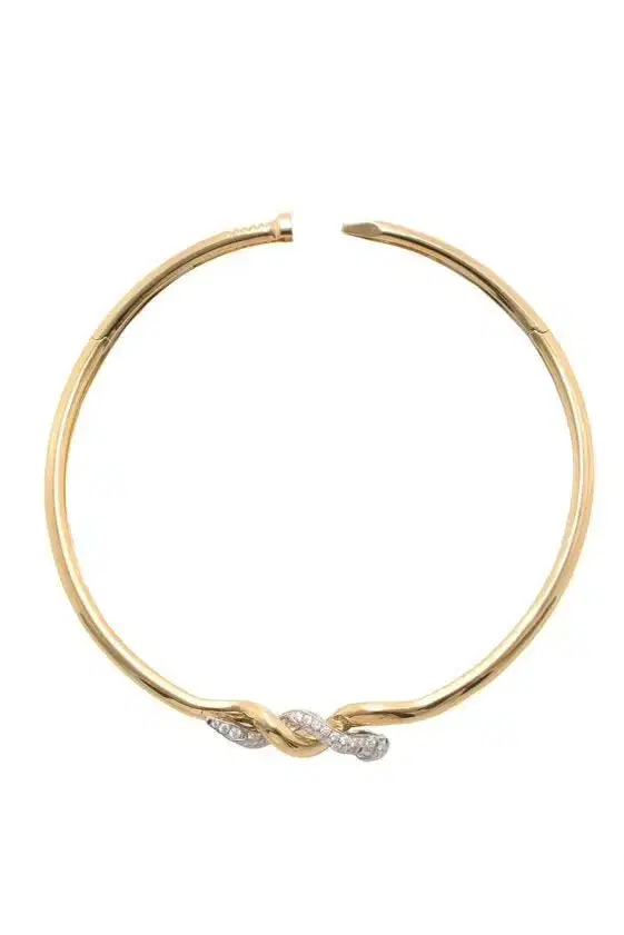 DAVID WEBB Diamond Two Tone Nail Collar Necklace