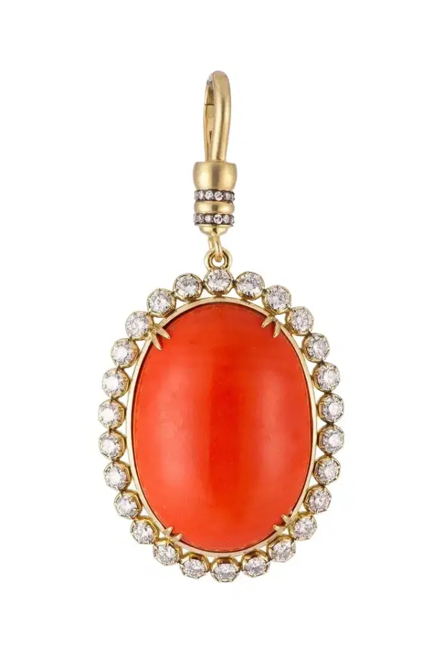 Diamond Vintage Coral Pendant Diamond Vintage Coral Pendant