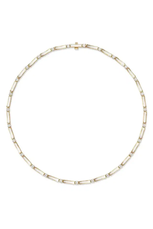 Melissa Kaye Diamond White Honey Linked Necklace