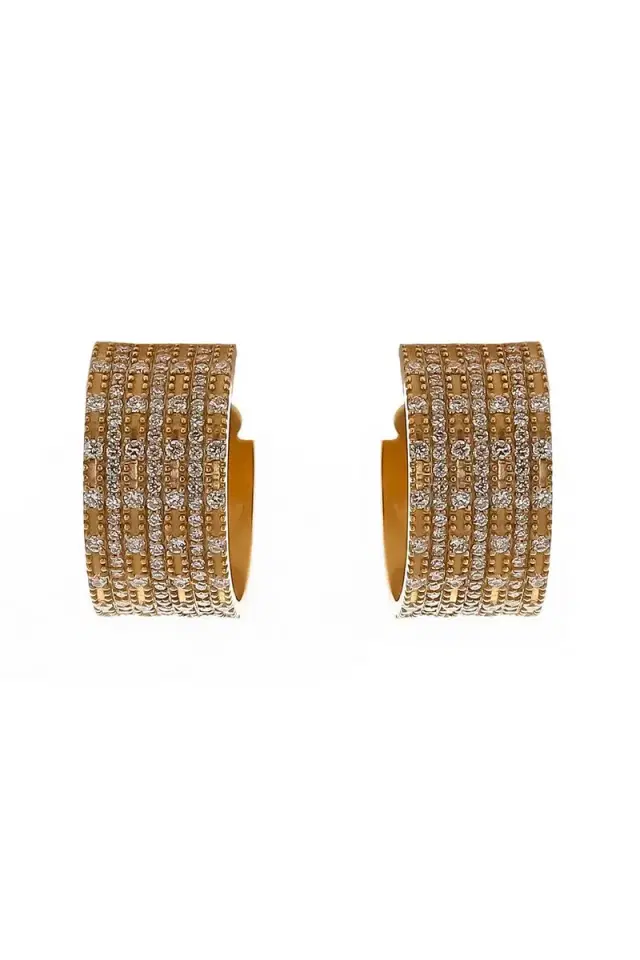 Coomi Diamond Wide Huggie Earring