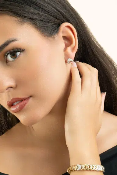 ZAHN-Z Diamond Zaha Huggie Earrings | Thumbnail 2