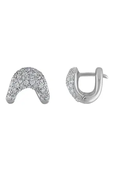 ZAHN-Z Diamond Zaha Huggie Earrings | Thumbnail 1