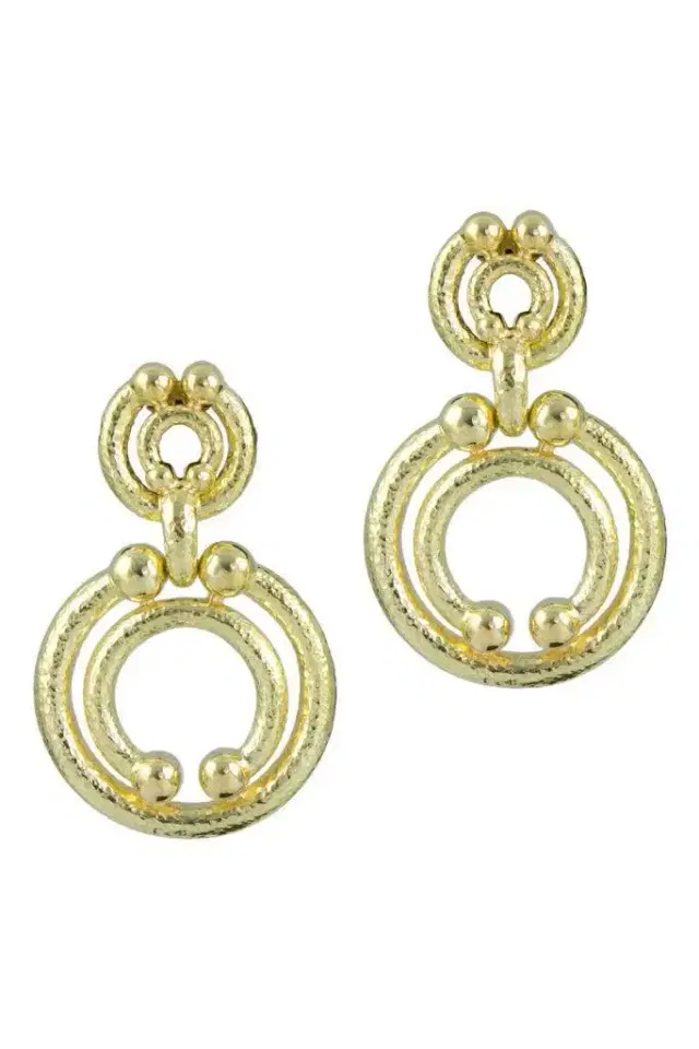 Dotted Hammered Doorknock Earrings