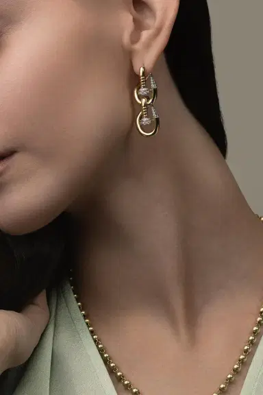 DAVID WEBB Double Bent Nail Diamond Earrings | Thumbnail 4