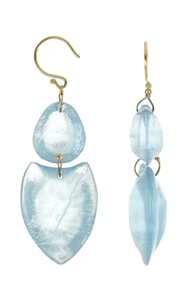 TEN THOUSAND THINGS Double Heart Aquamarine Earrings | Thumbnail 1 TEN THOUSAND THINGS Double Heart Aquamarine Earrings | Thumbnail 1