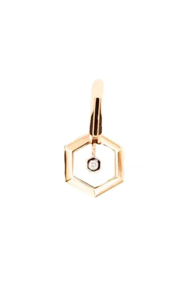 STEPHANIE ANDERS XO Double Hexagon Diamond Hoop | Thumbnail 2