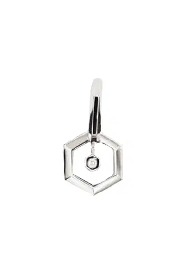 STEPHANIE ANDERS XO Double Hexagon Diamond Hoop | Thumbnail 3