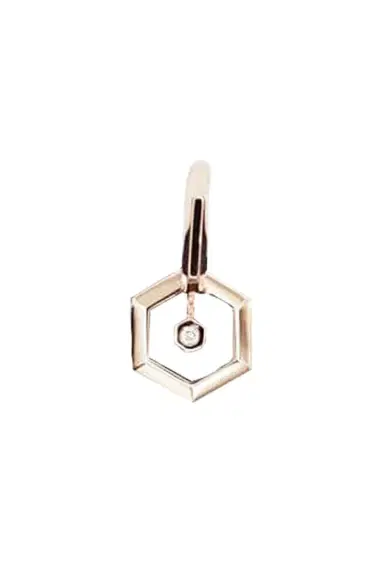 STEPHANIE ANDERS XO Double Hexagon Diamond Hoop | Thumbnail 1