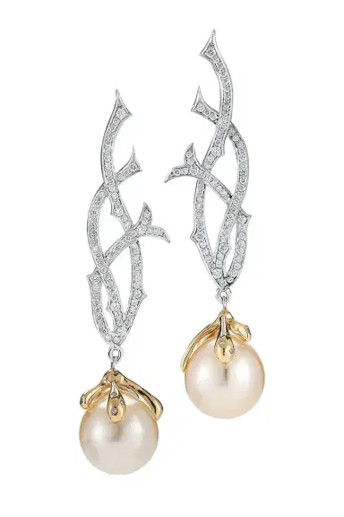 PARULINA Eleven Pearl Diamond Briar Earrings | Thumbnail 1