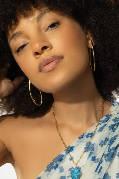LISA NIK Elongated Curved Hoop Earrings | Thumbnail 3
