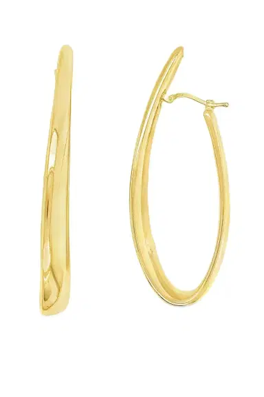 LISA NIK Elongated Curved Hoop Earrings | Thumbnail 1