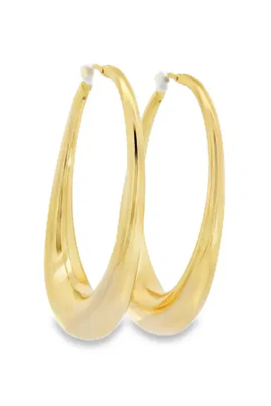 LISA NIK Elongated Oval Hoop Earrings | Thumbnail 5