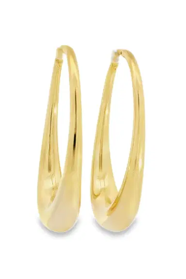 LISA NIK Elongated Oval Hoop Earrings | Thumbnail 6