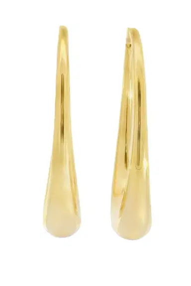 LISA NIK Elongated Oval Hoop Earrings | Thumbnail 1