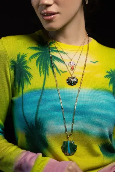 Brent Neale Emerald and Turquoise Shell Necklace | Thumbnail 2 Brent Neale Emerald and Turquoise Shell Necklace | Thumbnail 2