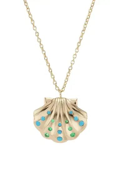 Brent Neale Emerald and Turquoise Shell Necklace | Thumbnail 1 Brent Neale Emerald and Turquoise Shell Necklace | Thumbnail 1