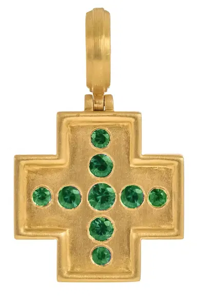 LEIGH MAXWELL Emerald Cross Pendant | Thumbnail 1