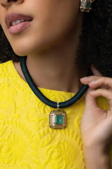 DENISE CASSOU Emerald Crystal Necklace | Thumbnail 2