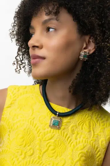 DENISE CASSOU Emerald Crystal Necklace | Thumbnail 3